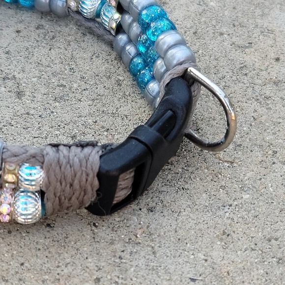 Custom Handmade Beaded Bling Dog Collar - Picture 3 of 3